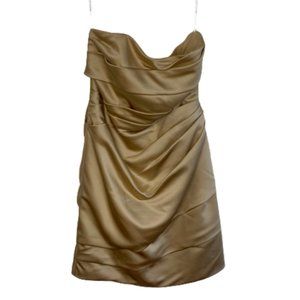 David's Bridal Women's Satin Short Pleated